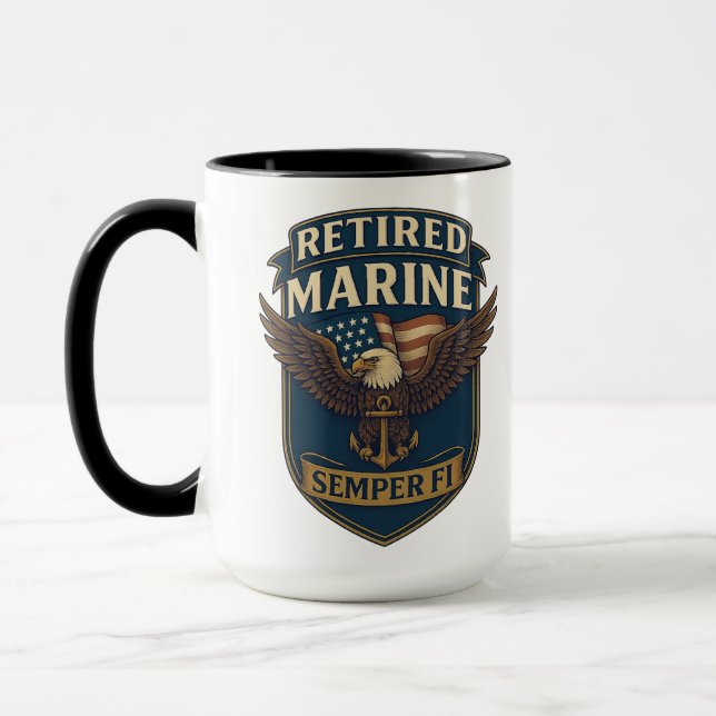 VetGearHQ.com Marine Corps Veteran Logo Emblem Mug (Left)