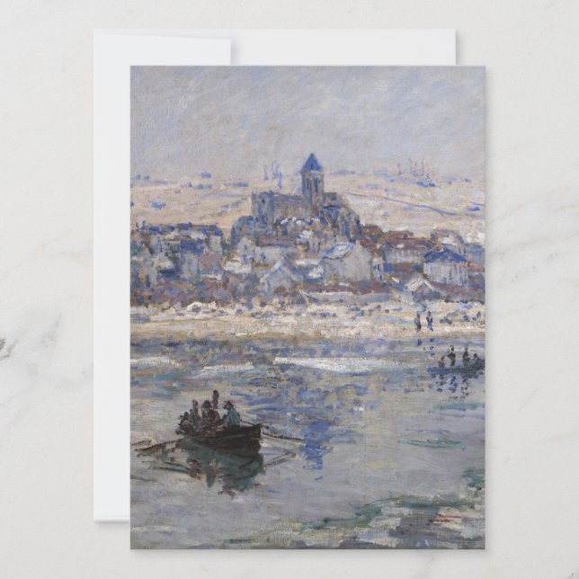 Vetheuil en Hiver Boat on River (Front)