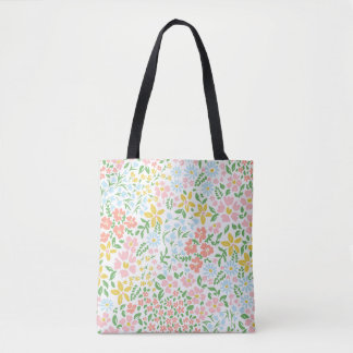 Vetor seamless floral colorful pattern on a white  tote bag