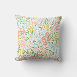 Vetor seamless floral colourful pattern on a white cushion