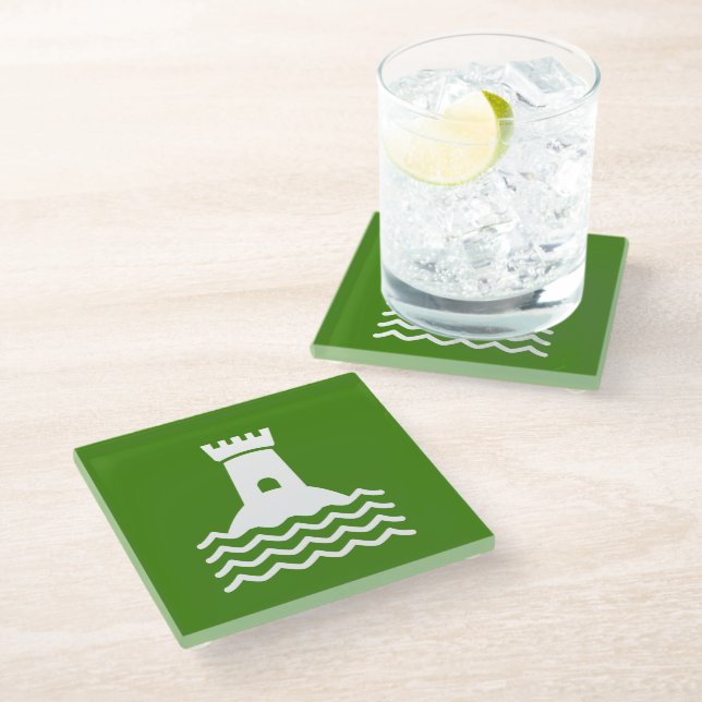 Vetravian Flag - Glass Coaster (Angled)