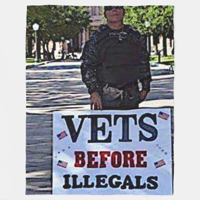 VETS BEFORE ILLEGIALS FLEECE BLANKET (Front)