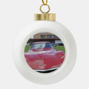 Vette Ceramic Ball Christmas Ornament