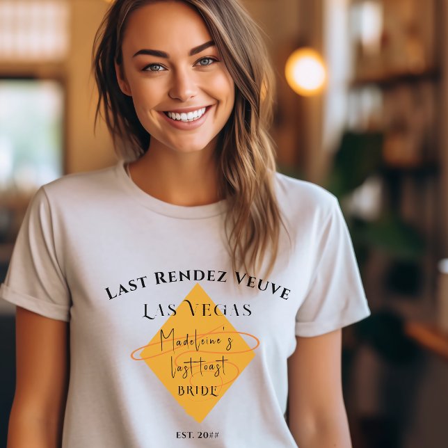 Veuve Before Vows Bachelorette Weekend Bride T-Shirt (Last Rendez Veuve shirt
Bride)