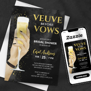Veuve Before Vows Champagne Bridal Shower Invitation
