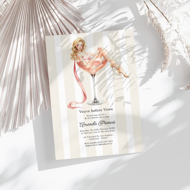 Veuve Before Vows Champagne Tower Bridal Shower Invitation (Veuve Before Vows Champagne Tower Bridal Shower Invitation)