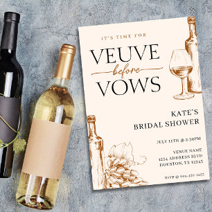 Veuve Before Vows Tan Brown Bridal Shower Invitation