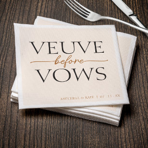Veuve Before Vows Tan Brown Bridal Shower Napkin