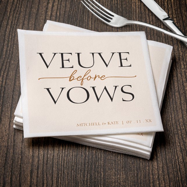 Veuve Before Vows Tan Brown Bridal Shower Napkin (Veuve Before Vows Tan Brown Bridal Shower Napkins
)