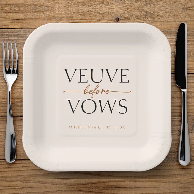 Veuve Before Vows Tan Brown Bridal Shower Paper Plate (Veuve Before Vows Tan Brown Bridal Shower Paper Plates
)