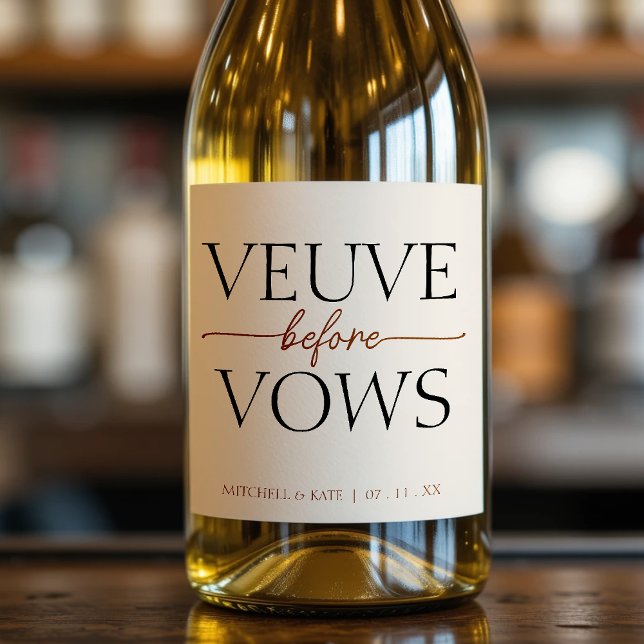 Veuve Before Vows Tan Brown Bridal Shower Sparkling Wine Label (Veuve Before Vows Tan Brown Bridal Shower Sparkling Wine Label
)