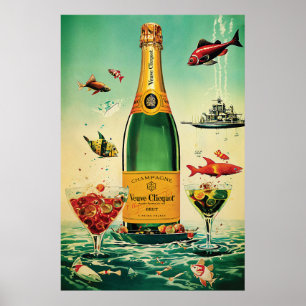 Veuve Cliquot Champagne Poster,Vintage Alcohol Ads Poster