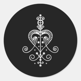 Veve Erzulie Voodoo Goddess Of Love Wizardry Magic Classic Round Sticker