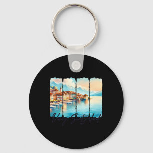 Vevey Switzerland Travel Brushstroke Trip Meet Me Key Ring