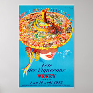 Vevey,Switzerland,Travel Poster