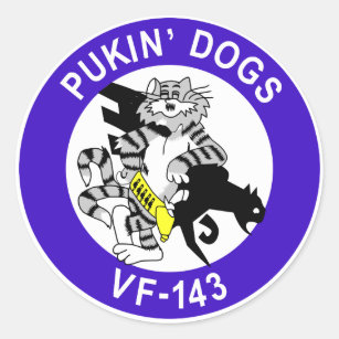 VF-143 Pukin' Dogs Classic Round Sticker