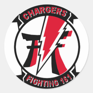 VF-161 Chargers Squadron & F-4 Phantom Classic Round Sticker