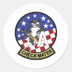 vf-211 checkmates classic round sticker