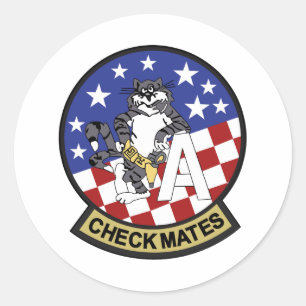 vf-211 checkmates classic round sticker