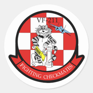 VF-211 Fighting Checkmates Classic Round Sticker