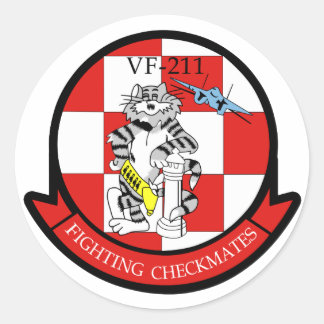 VF-211 Fighting Checkmates Classic Round Sticker