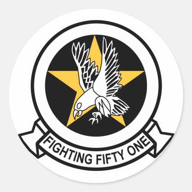 VF-51 Screaming Eagles Classic Round Sticker (Front)
