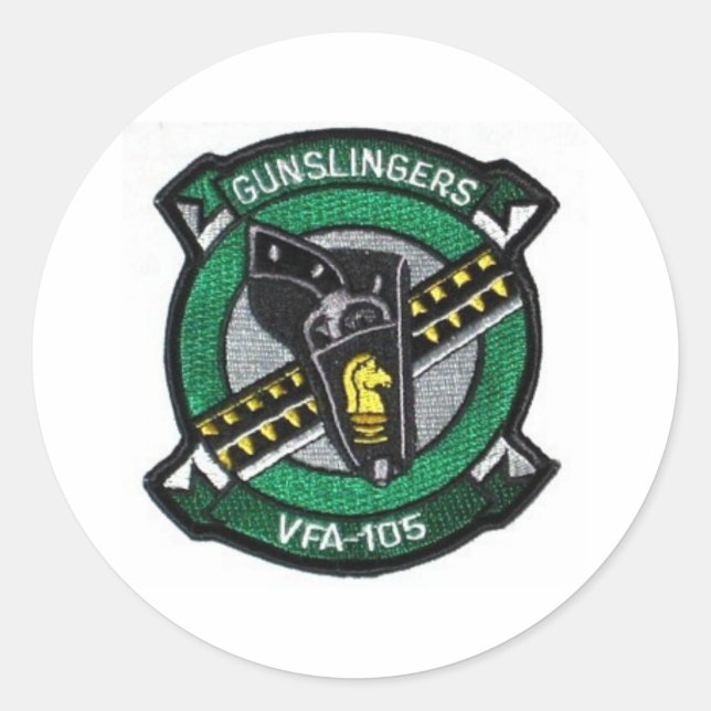 vfa-105 squadron patch classic round sticker (Front)