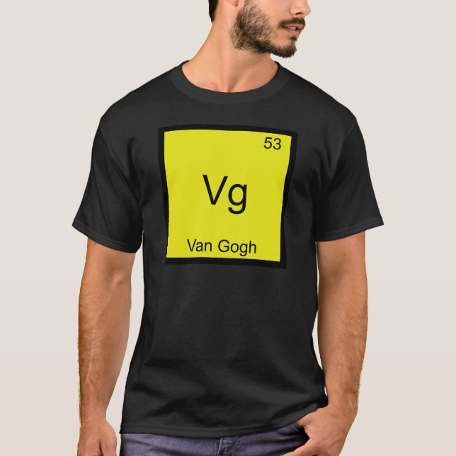 Vg - Van Gogh Funny Chemistry Element Symbol Tee (Front)