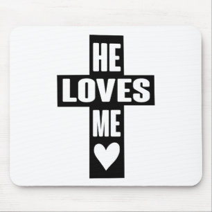 vHe Loves Me Love Like Jesus Quotes Gospel Graphic Mouse Pad