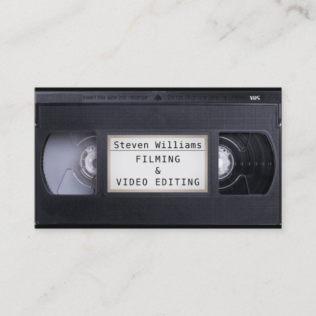 VHS cassette retro style faux look Business Card (Front)