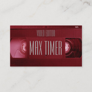 VHS cassette video tape cover Business Card