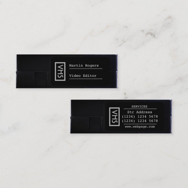 VHS faux look funny style Mini Business Card (Front/Back)