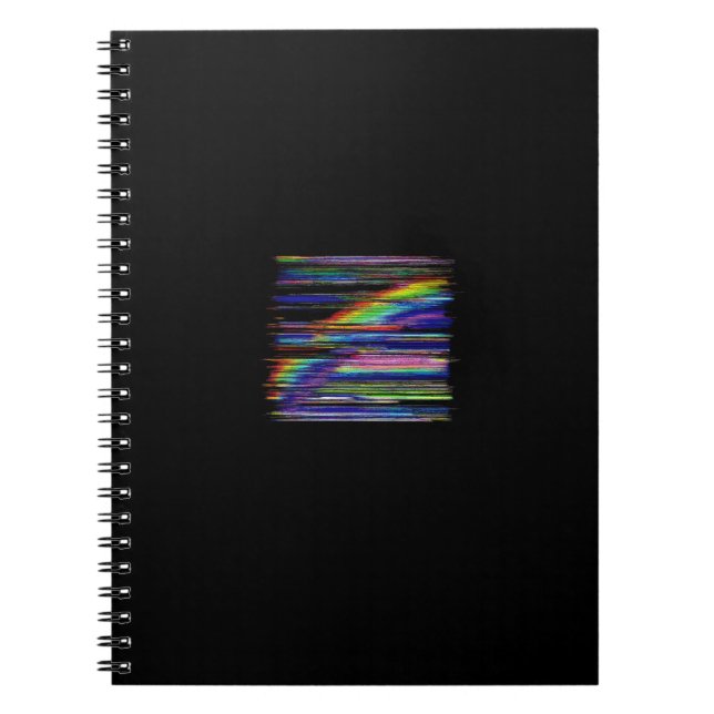 VHS Glitchcore Rainbow Window Notebook (Front)