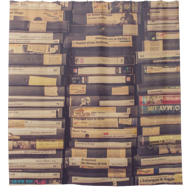 VHS TAPE LOT SHOWER CURTAIN (Front)