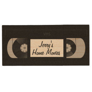 VHS Tape Personalised Wood USB Flash Drive