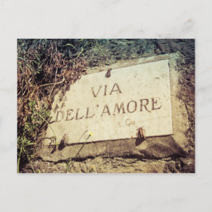 Via Dell' Amore (Street of Love) Italian Postcard