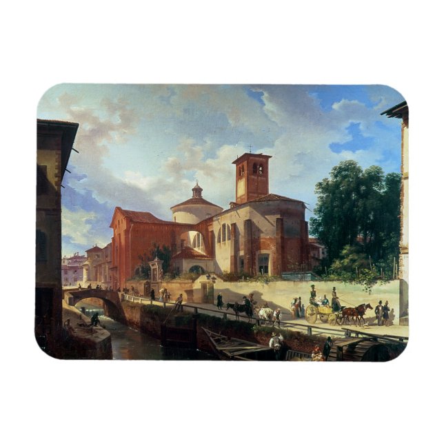 Via Fatabene Fratelli, Milan, 1830 Magnet (Horizontal)