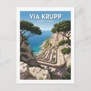Via Krupp Capri Italy Travel Keepsake Postcard