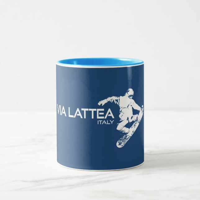 Via Lattea Snowboarder Two-Tone Coffee Mug (Center)