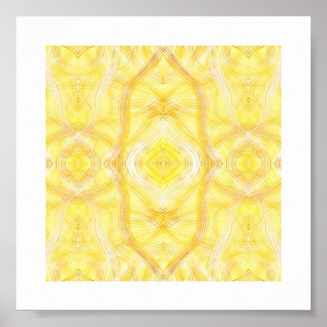 Viaduct Abstract Yellow White Watercolor Art Poster (Front)