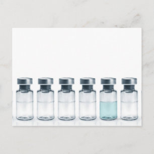 Vials containing medicine for injections. This Postcard