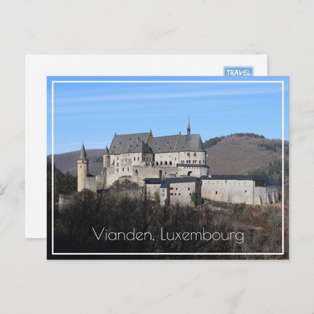 Vianden Castle Winter View, Luxembourg Postcard (Front/Back)