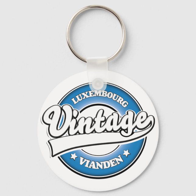 Vianden luxembourg retro logo key ring (Front)