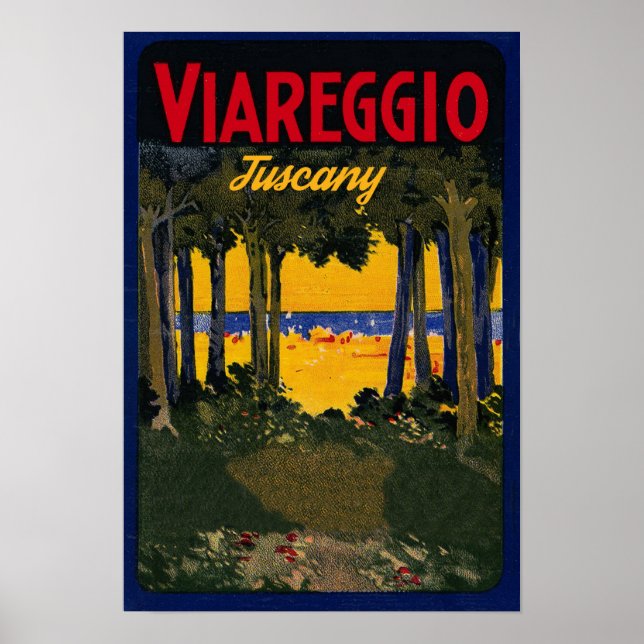 Viareggio Beach, Tuscany, Italy Poster (Front)
