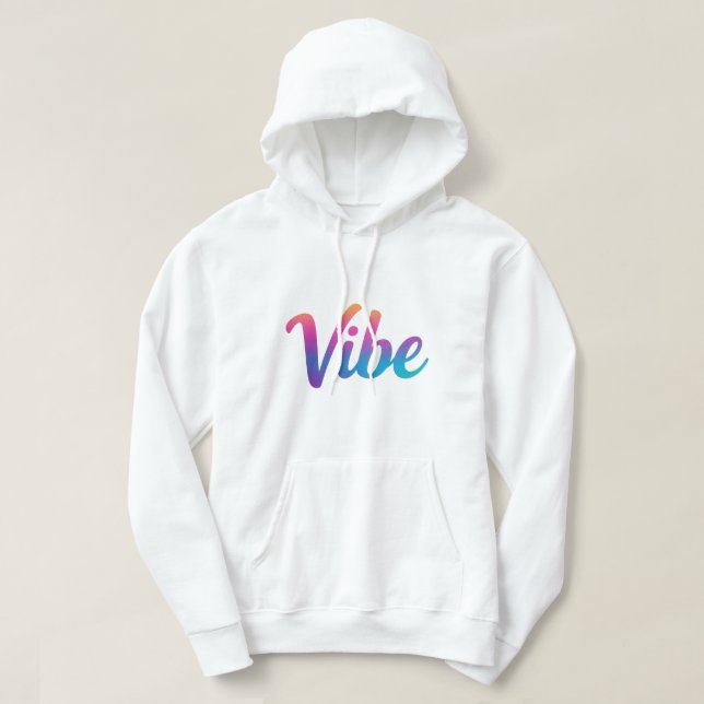 Vibe Bold Rainbow Gradient Script T-Shirt – Trendy Hoodie (Design Front)