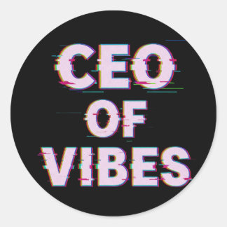 VIBE CEO PROTOCOL - Reality Glitch (Instant Aura U Classic Round Sticker