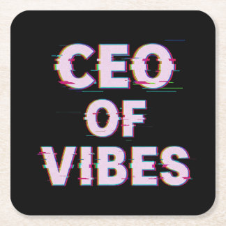 VIBE CEO PROTOCOL - Reality Glitch (Instant Aura U Square Paper Coaster