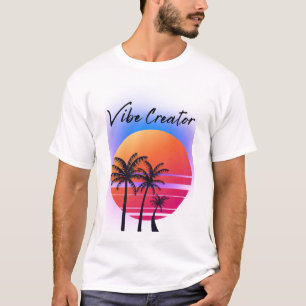 Vibe Creator: Retro Sunset Vibes with Palm Trees T-Shirt