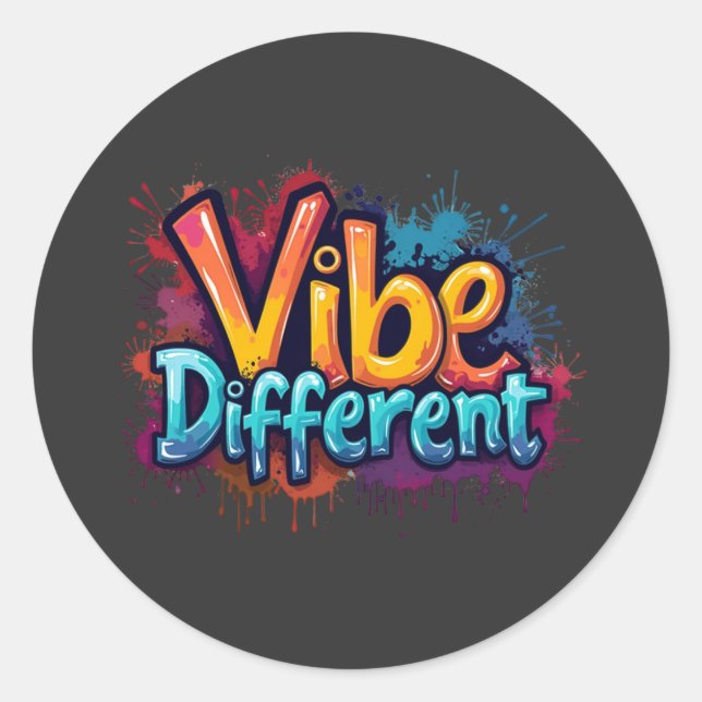 Vibe Different Classic Round Sticker (Front)