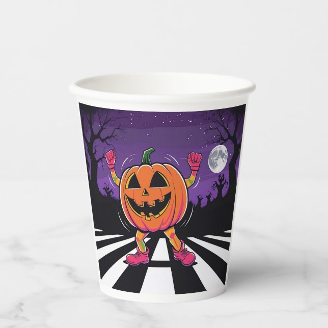 Vibe me Jack-o-lantern Long Sleeve Tshirt  Paper Cups (Front)